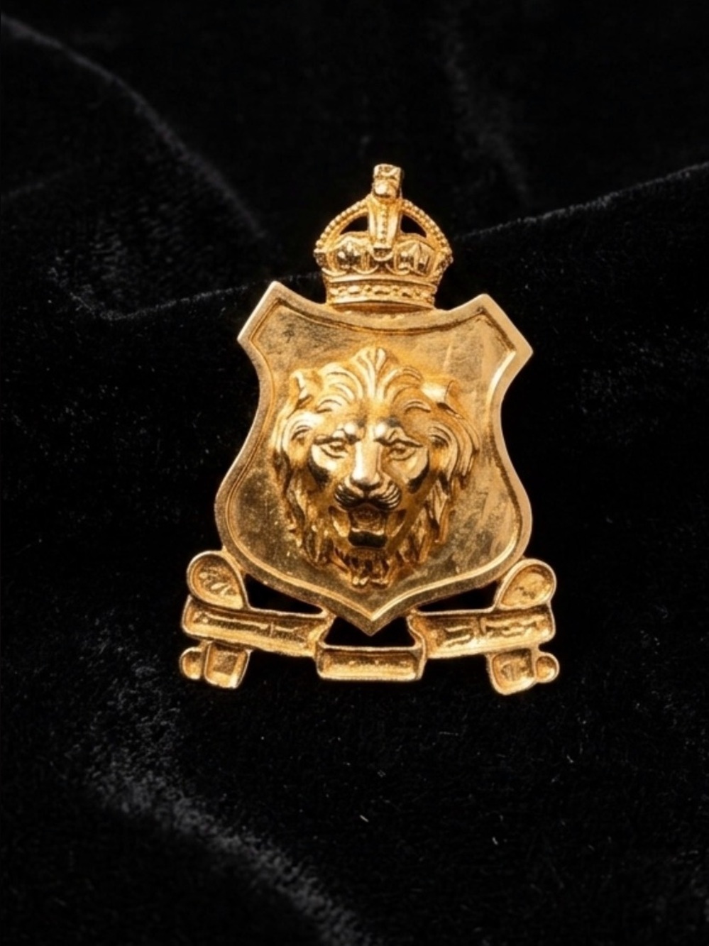 #209 Vintage ACCESSOCRAFT NYC Heraldic Lion Shield Brooch